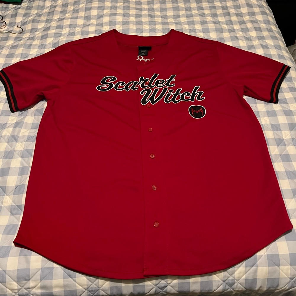 Marvel Scarlet Witch Maximoff baseball jersey